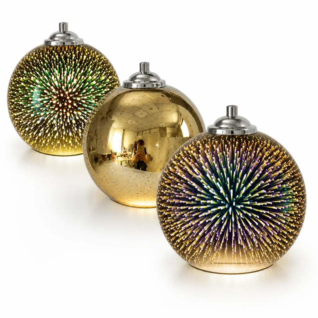 3D Fireworks Glass & Metal Pendant Light – detail view