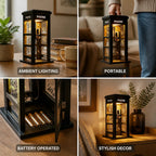 Battery-Operated Retro Telephone Booth Table Lamp – close-up view