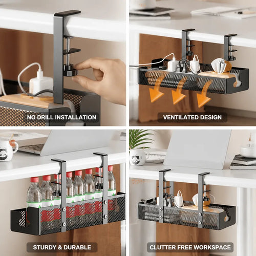 Clamp-On Ventilated Steel Cable Basket – close-up view