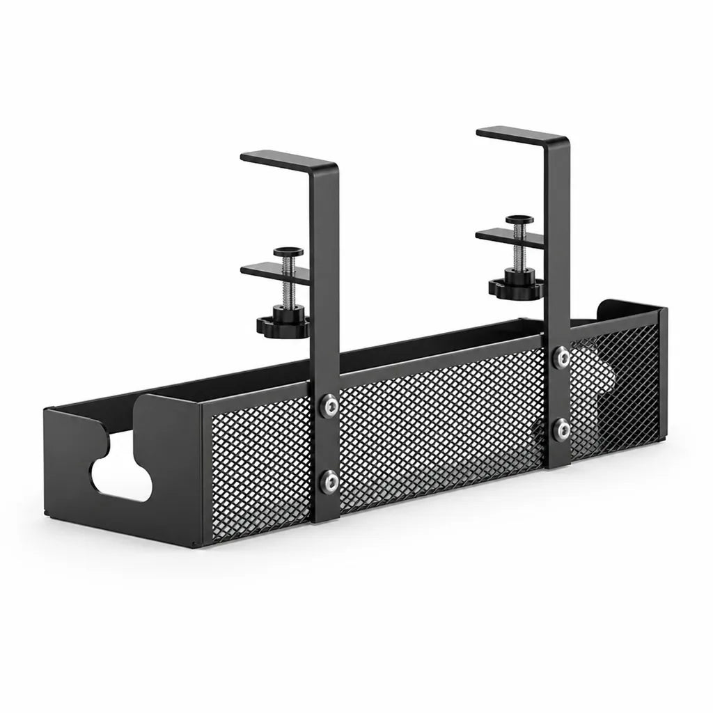 Clamp-On Ventilated Steel Cable Basket – front view