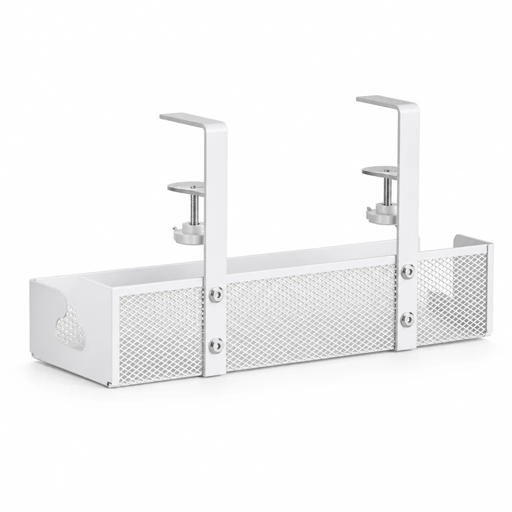 Clamp-On Ventilated Steel Cable Basket – close-up view
