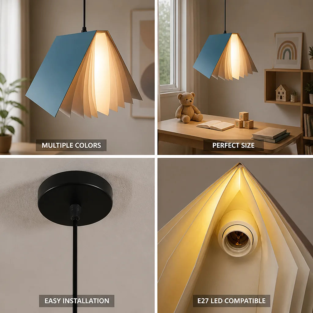 Colorful Metal Kids' Pendant Light (E27) – close-up view