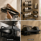 Drill-Free Self-Adhesive Rust-Resistant Shower Shelf Set (5 Shelves) – close-up view