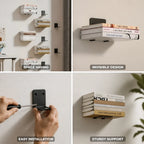 Invisible Iron Floating Bookshelf (Wall Mount) – close-up view