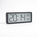Large LCD Temperature & Humidity Alarm Clock – front view