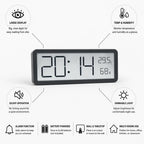 Large LCD Temperature & Humidity Alarm Clock – side view