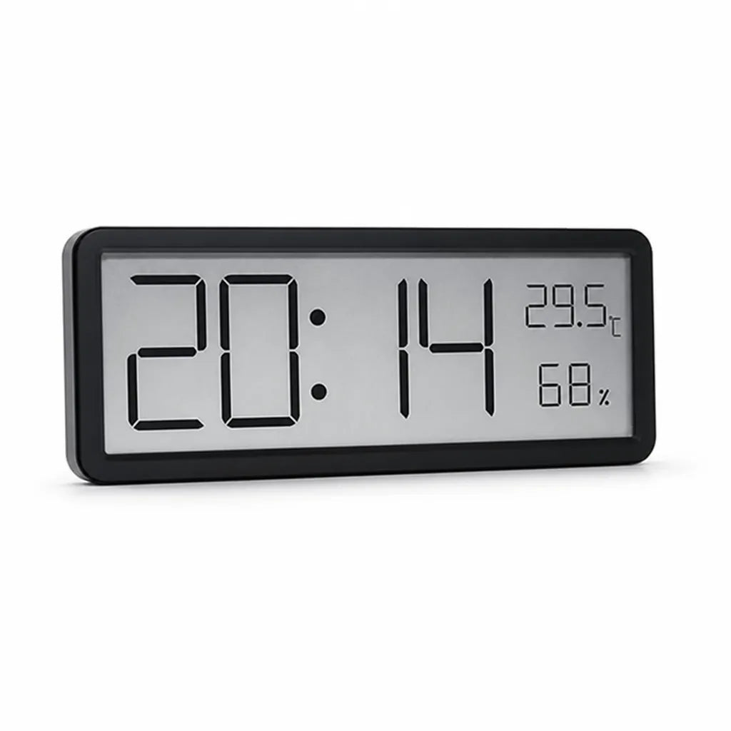 Large LCD Temperature & Humidity Alarm Clock – front view