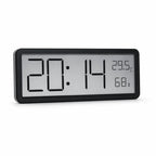 Large LCD Temperature & Humidity Alarm Clock – front view