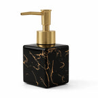 Marble-Look Ceramic Soap Dispenser (Matte Gold Pump) – close-up view