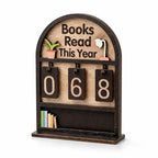 Natural Wood Adjustable Number Reading Counter (Wall-Mountable) – front view