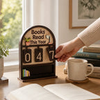 Natural Wood Adjustable Number Reading Counter (Wall-Mountable) – in use