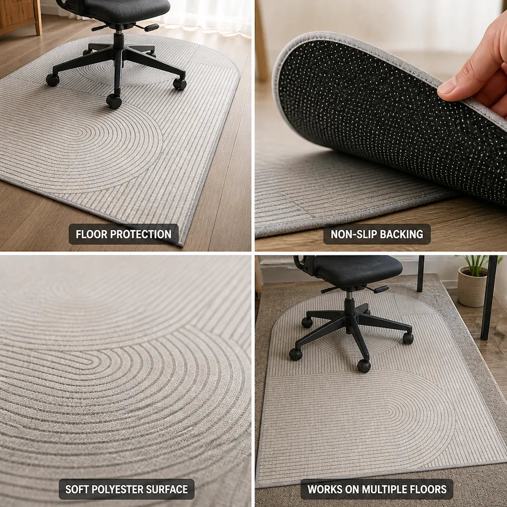 Non-Slip Polyester Office Chair Floor Mat – close-up view
