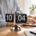 Retro Silent Quartz & Metal Frame Flip Clock – in use