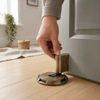Self-Locking Solid Brass Door Stopper – in use