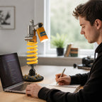 Shock-Absorber Adjustable USB-C Desk Lamp – in use