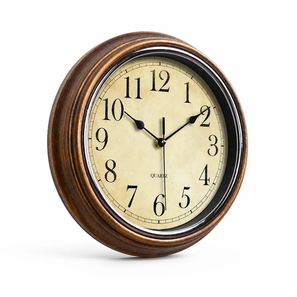 Silent Movement Wooden Wall Clock (30 cm) – lifestyle view