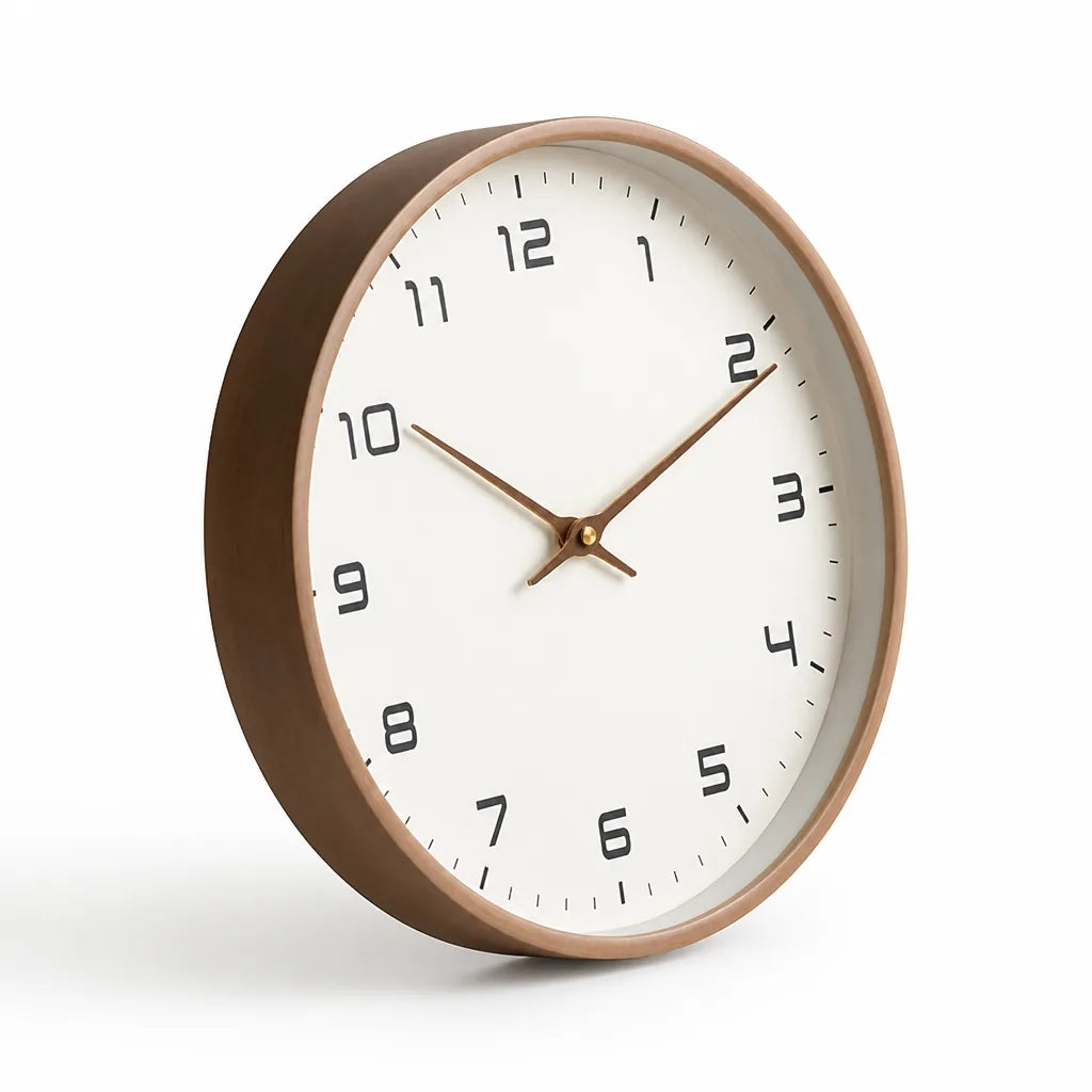 Silent Sweep Solid Wood Wall Clock (25x25 & 30x30 cm) – front view