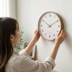 Silent Sweep Solid Wood Wall Clock (25x25 & 30x30 cm) – in use