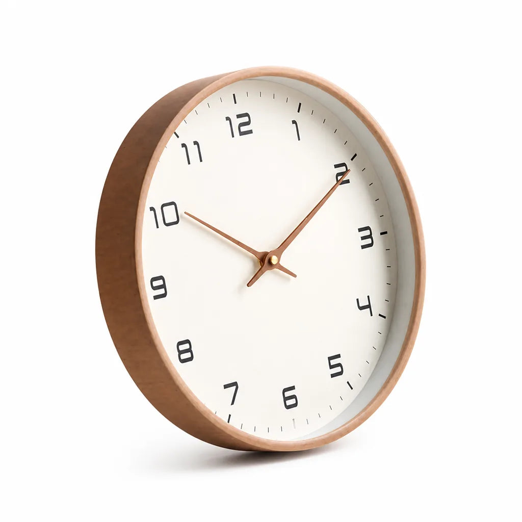 Silent Sweep Solid Wood Wall Clock (25x25 & 30x30 cm) – lifestyle view