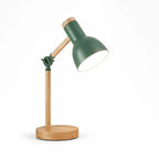 Solid Wood Base & Adjustable Head Desk Lamp (Bulb Included) – close-up view
