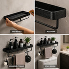 Space-Grade Aluminum Wall-Mounted Bathroom Shelf (Includes Mounting Hardware) – close-up view