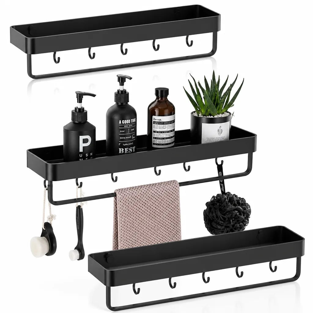 Space-Grade Aluminum Wall-Mounted Bathroom Shelf (Includes Mounting Hardware) – detail view