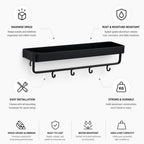 Space-Grade Aluminum Wall-Mounted Bathroom Shelf (Includes Mounting Hardware) – side view
