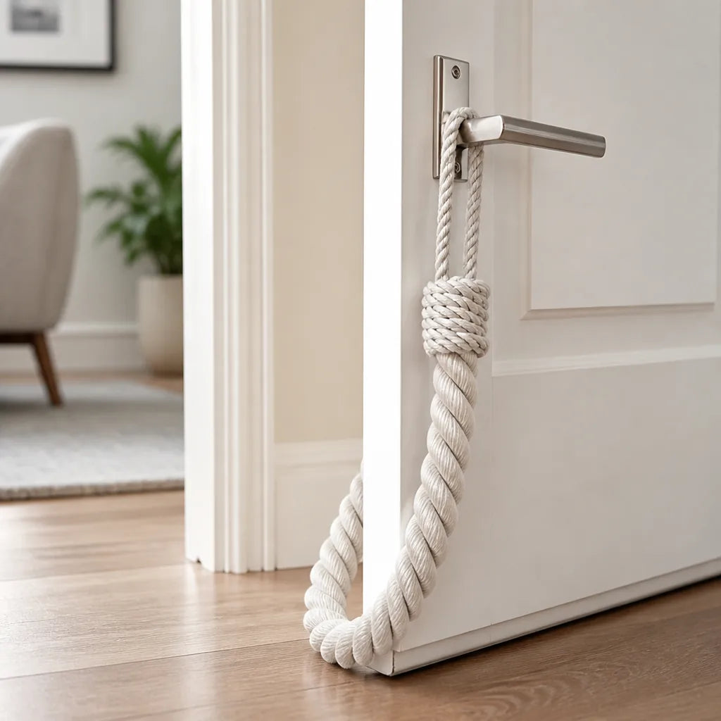 Weighted Braided Cotton-Blend Door Stopper (Set of 2) – front view